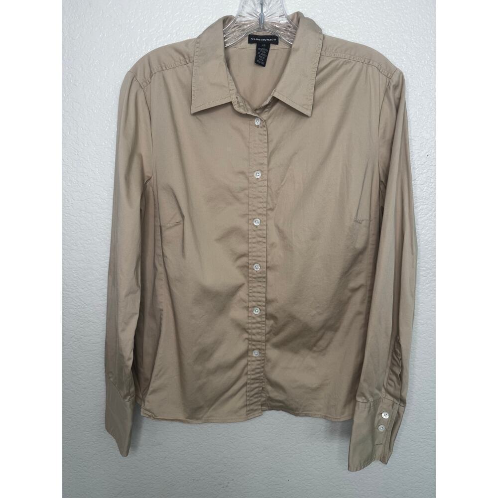Club Monaco Tan Button-Up Shirt - Picture 3 of 4